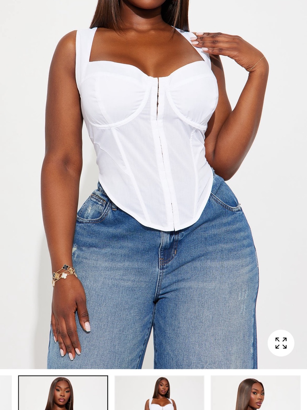 Fashion Nova White Structured Bustier Cami
